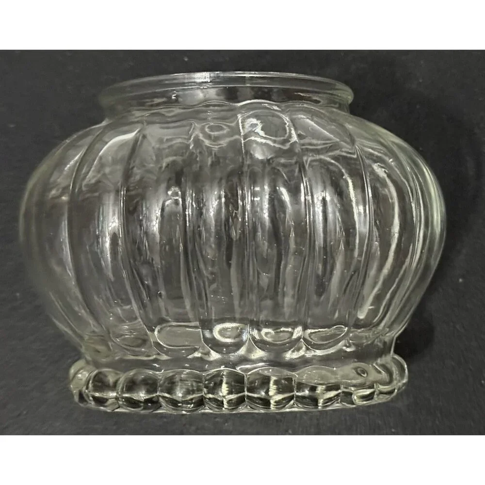Vintage A.L.R. Co. Pumpkin Clear Glass Oval Vase
